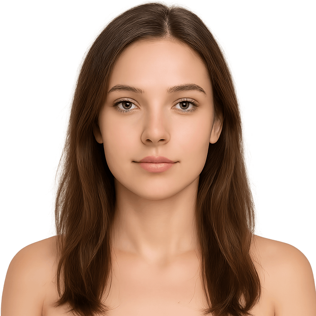 Rostro femenino con indicaciones de tratamientos de medicina estética